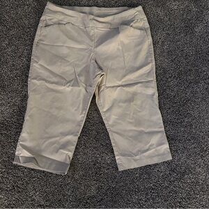 Christopher & Banks Signature Slimming Capri Pants Beige Size 16 Comfortable Fit